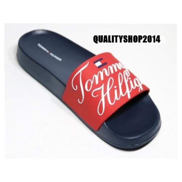 Women's slide Tommy Hilfiger cursive red color - Picture 5 of 7